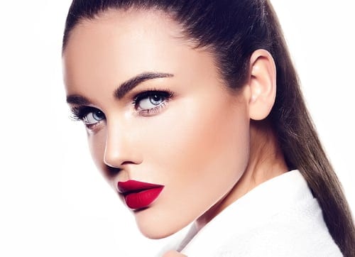 Young Woman With Red Lipstick