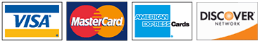 Pay with Visa, Mastercard, American Express, Discover Visa, Mastercard, American Express, Discover
