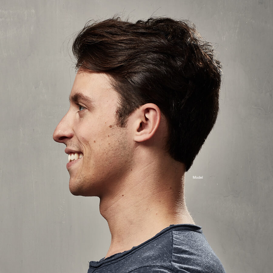 Profile of smiling man
