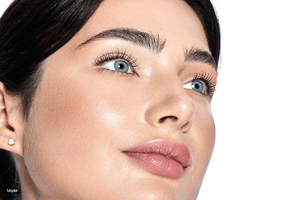 Up close profile of a woman's face